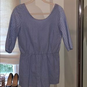 USOA eyelet romper Anthropologie Light blue romper